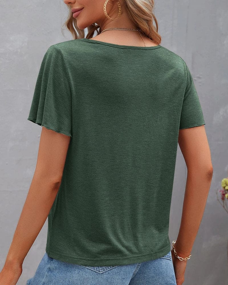 Levoire | T-Shirt Avec Un Décolleté Dans Une Couleur Unie