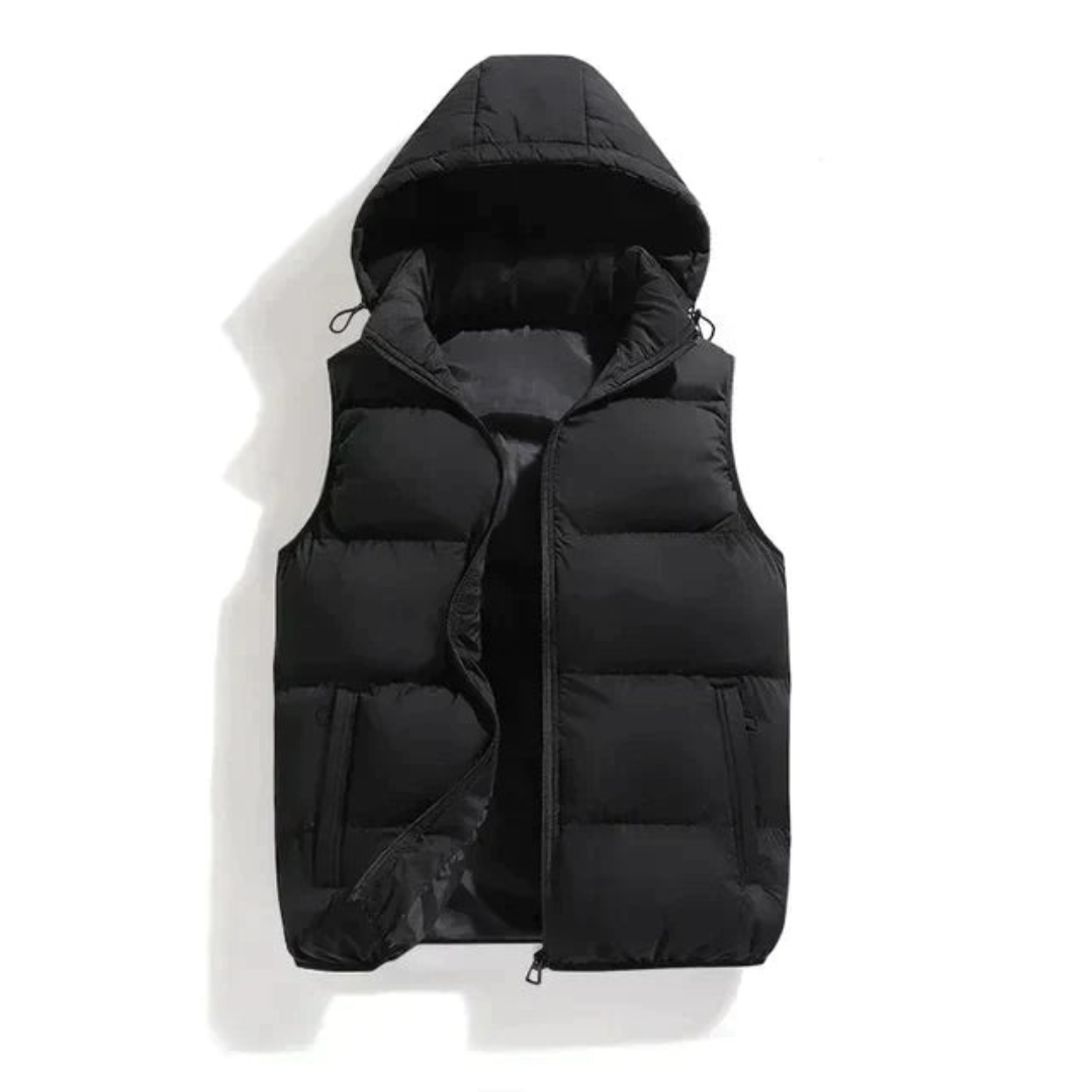 Levoire | Veste à capuche pour hommes sans manches Noir
