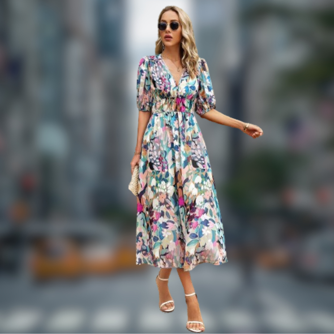 Levoire | Robe de soirée avec décolleté en V Fantasia Verte