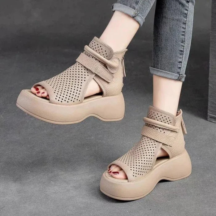 Levoire | Sandales À Talons Inspirées De Rome Pour Femmes Beige