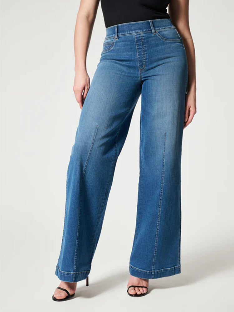 Levoire | Pantalon Femme Large À Jambe Droite Bleue