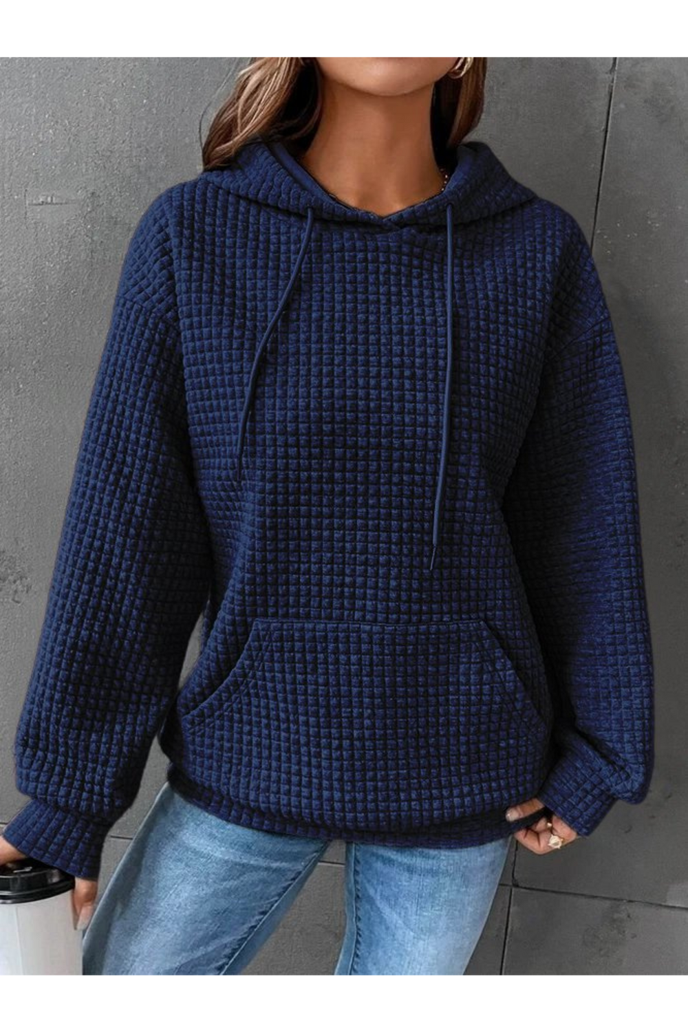 Levoire | Chauffe Pullover Femmes Capuche Bleu