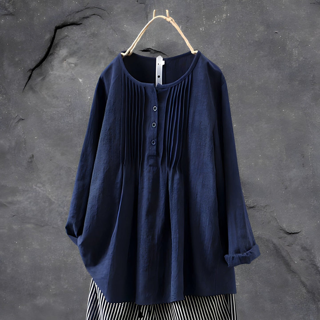 Levoire | Chemise En Coton Et Lin Marine bleu