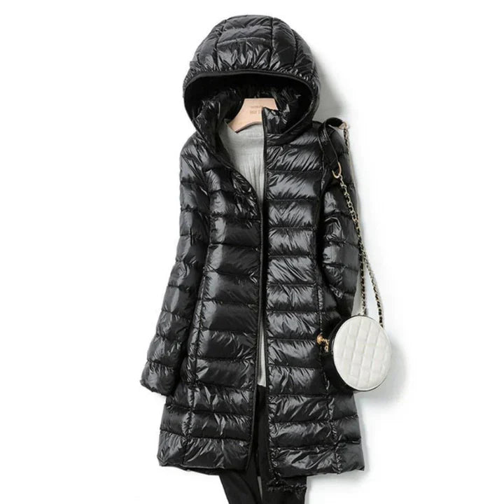 Levoire | Long manteau pour femmes avec capuche Noir