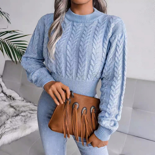 Levoire | T-shirt court en tricot côtelé pour femmes, shirt décontracté
