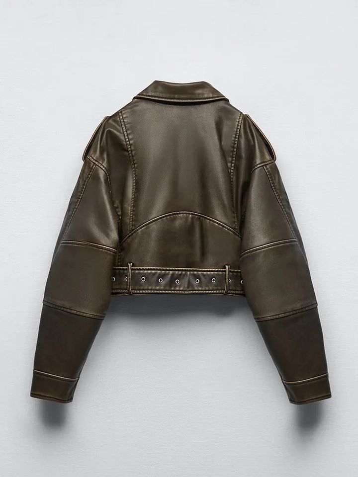 Levoire | Veste courte en simili cuir pour femmes chaude