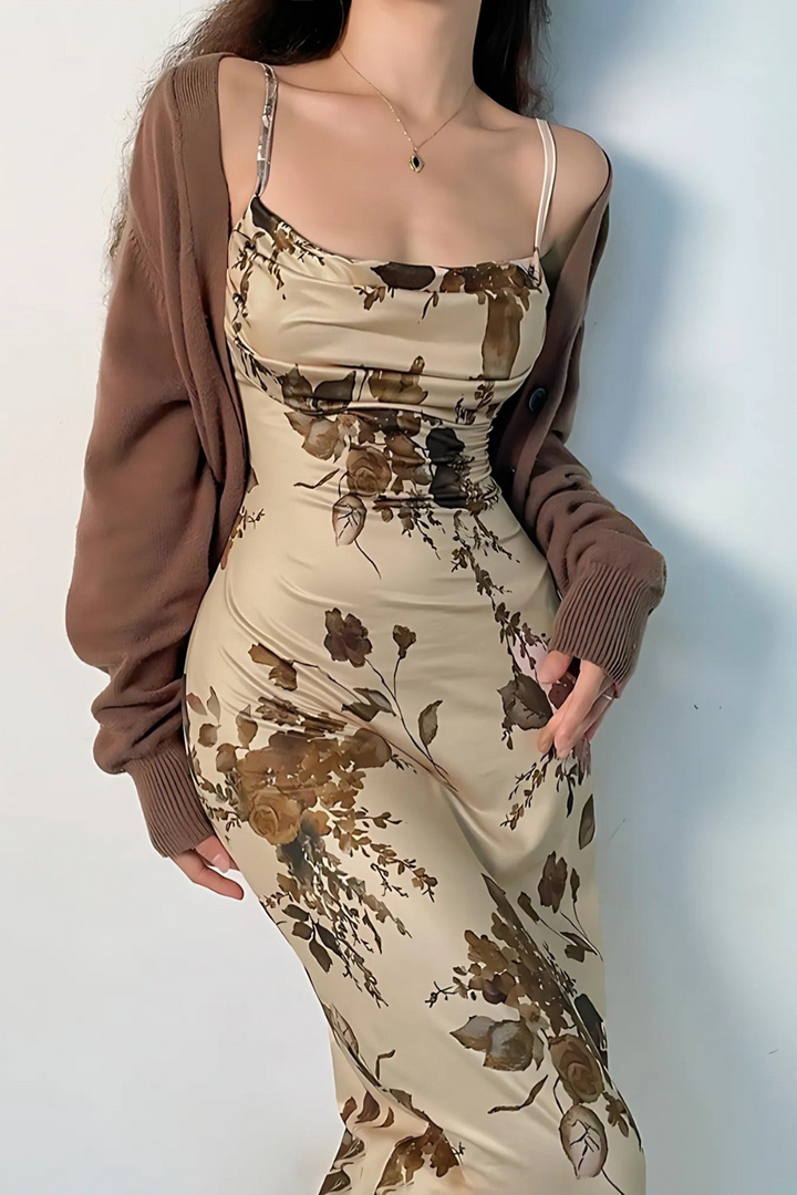 Levoire | Robe Maxi Rétro d'Été à Fleurs pour Femmes