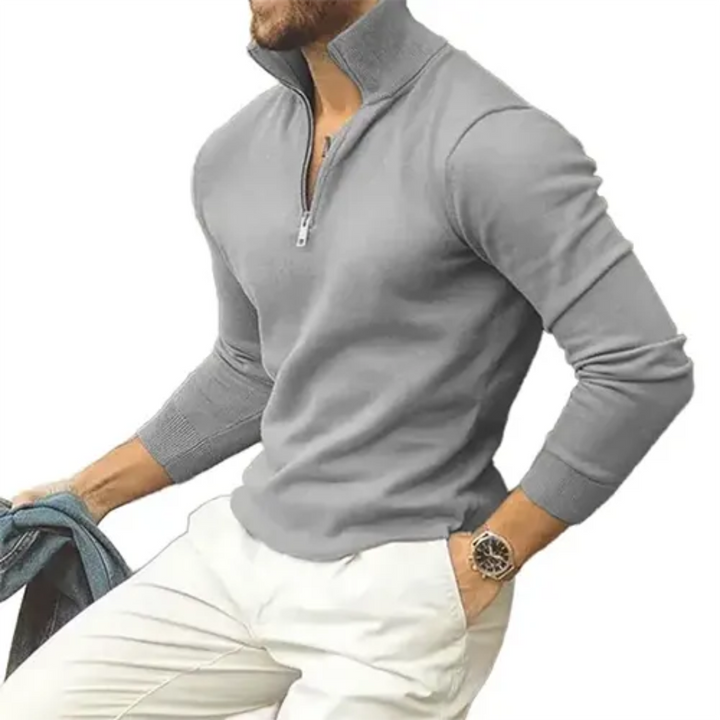 Levoire | Pull à zip chaud pour hommes Gris