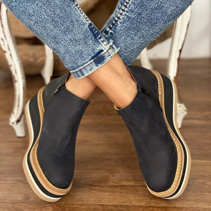 Levoire | Bottines À Semelle Compensée À Fermeture Latérale Pour - Femmes - Décontracté Noir