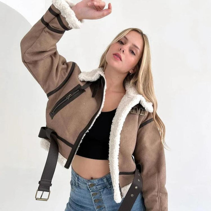 Levoire | Veste à manches longues en polaire doublée avec ceinture et zip
