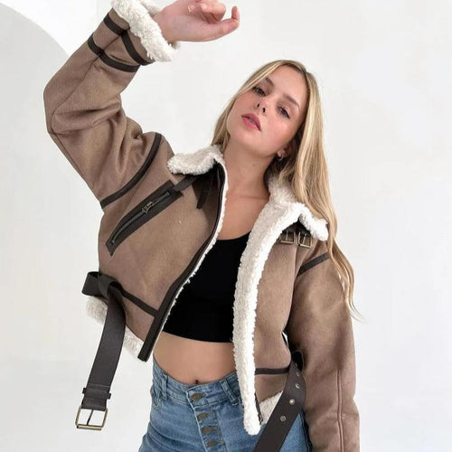 Levoire | Veste à manches longues en polaire doublée avec ceinture et zip