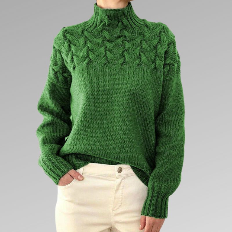 Levoire | Pull femme avec détail tissé vert Vert