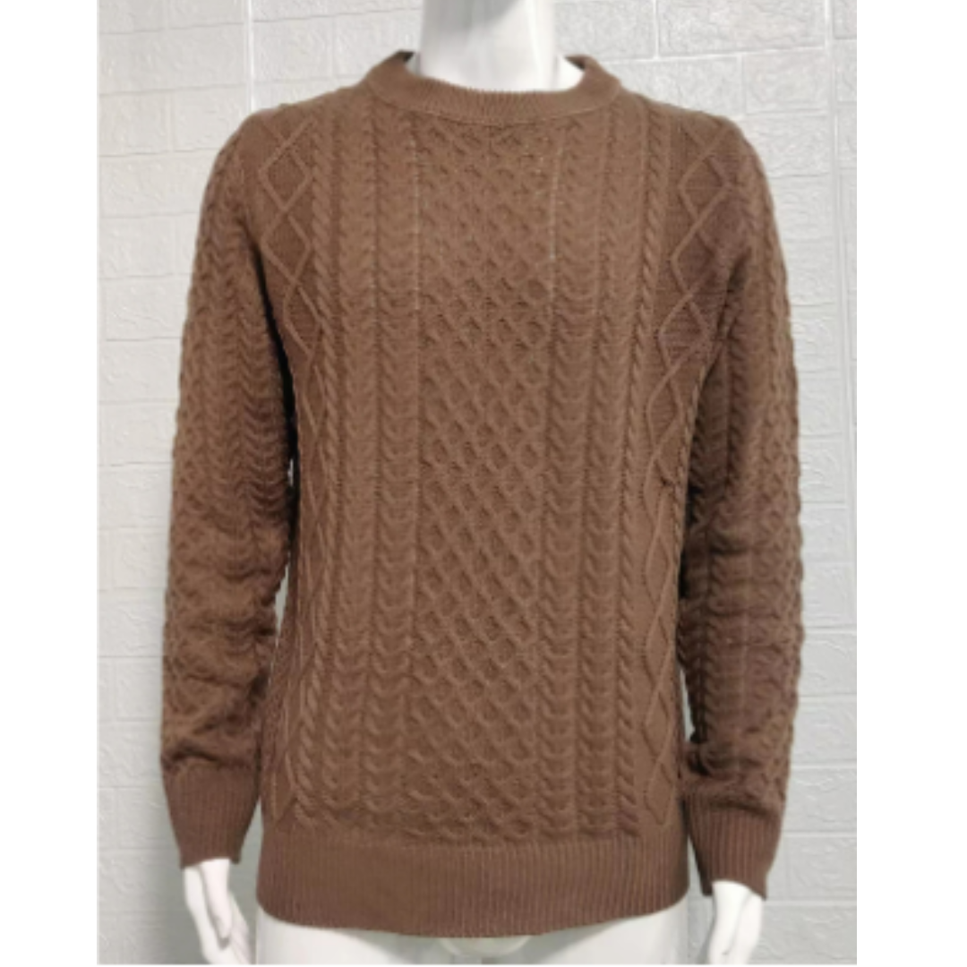 Levoire | Pull homme col rond chaud Braun