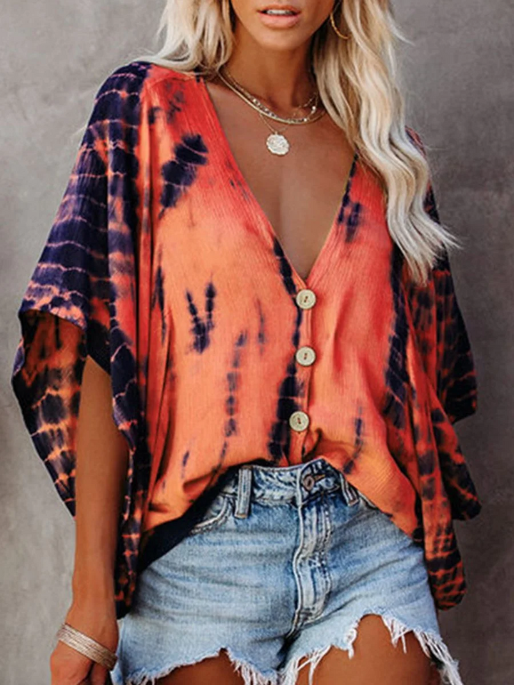 Levoire | Chic Robe Chemise FR Femmes Manches Courtes Rot