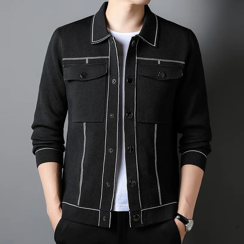 Levoire | Cardigan pour hommes au look classique Noir