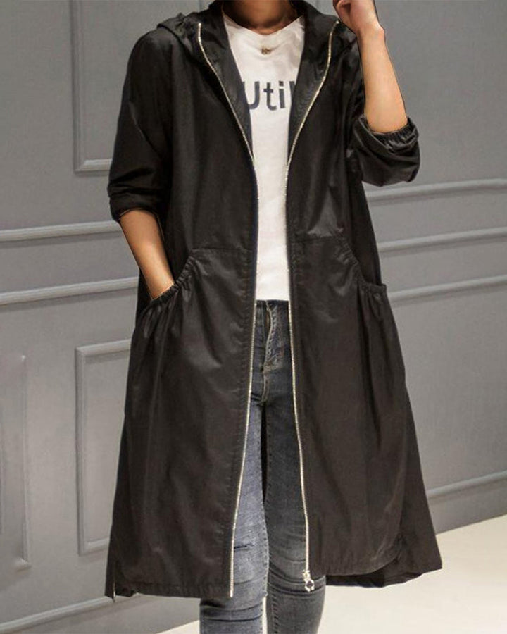 Levoire | Veste Mi-Longue À Capuche Style Coréen Noir