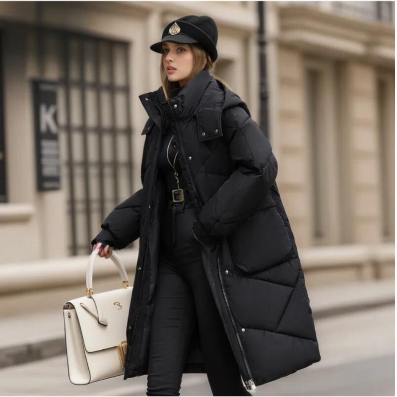 Levoire | Veste longue pour femmes chaude Noir