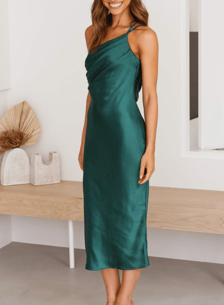 Levoire | Satin Midi Robe À Revers