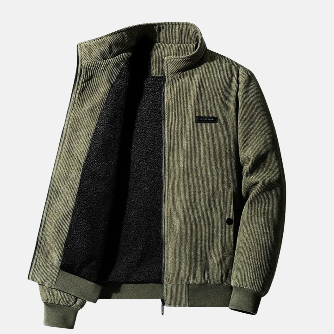 Levoire | Veste En Velours Côtelé Rétro Vert olive