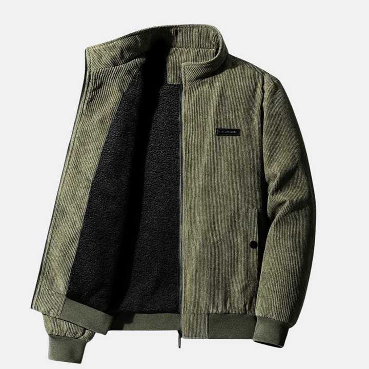 Levoire | Veste En Velours Côtelé Rétro Vert olive