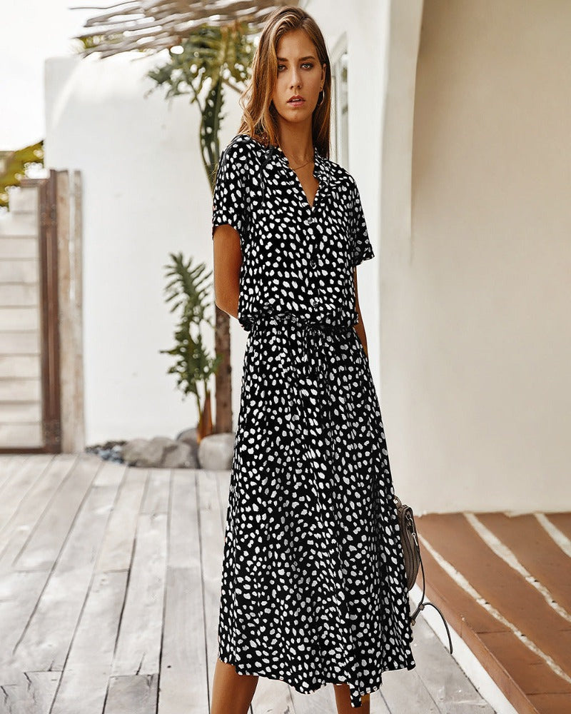 Levoire | Robe chemise pour femmes midi Noir