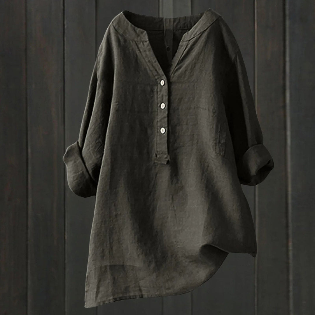 Levoire | Blouse Élégante Et Polyvalente Avec Patte De Boutonnage Gris foncé