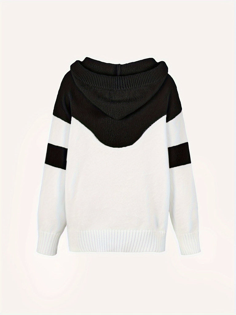 Levoire | Pull Pour Femmes Avec Capuche Et Motif À Blocs De Couleur Pour Un Look Élégant