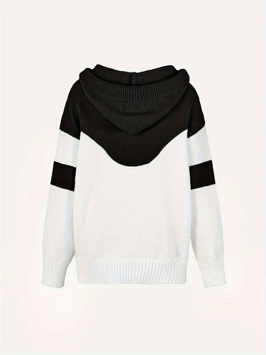 Levoire | Pull Pour Femmes Avec Capuche Et Motif À Blocs De Couleur Pour Un Look Élégant