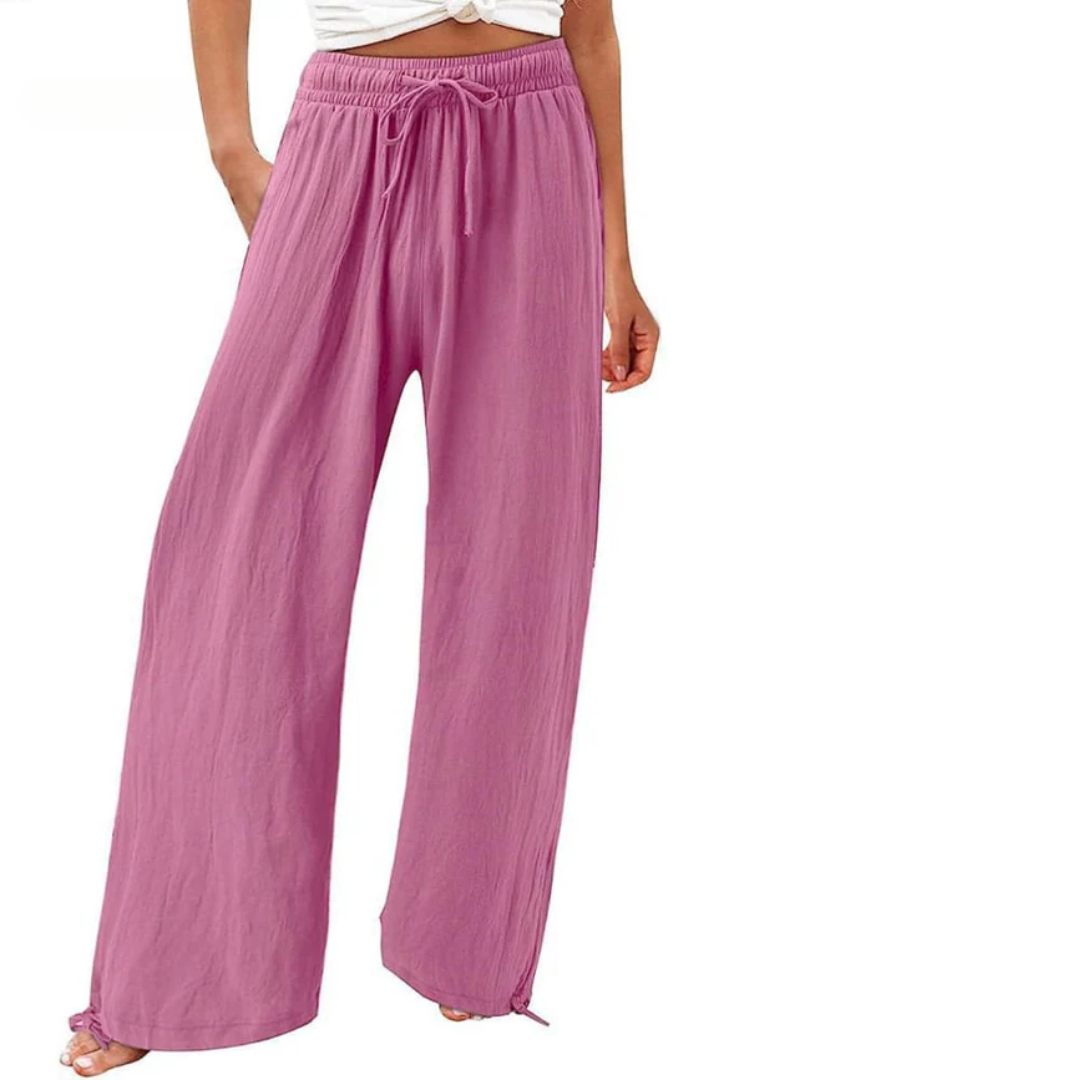 Levoire | Pantalons De Loisirs En Coton Et Lin Pour Femmes Rosa