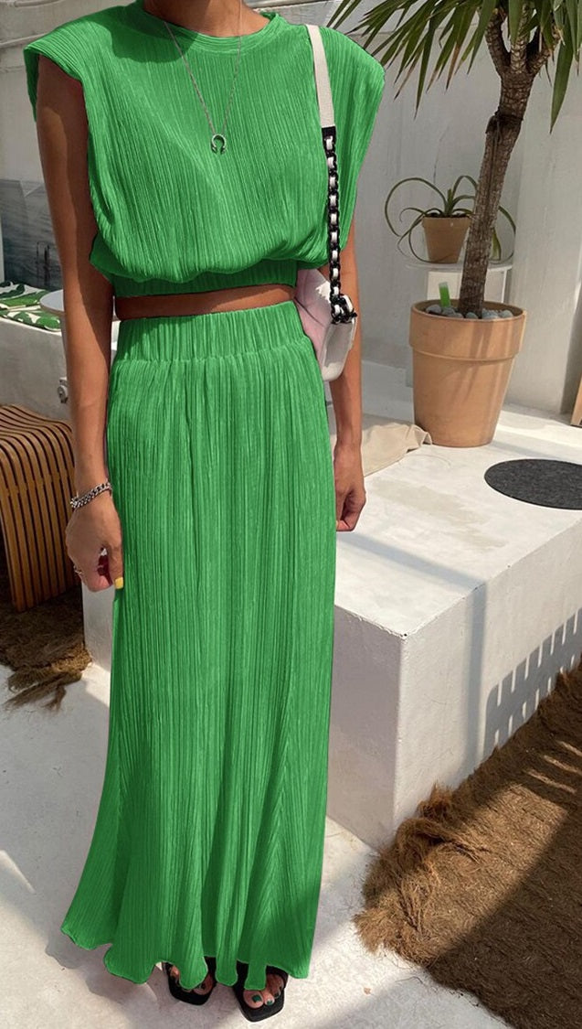 Levoire | Crop Top & Jupe Longue Vert