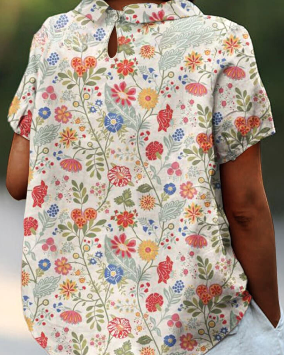 Levoire | Chemise En Coton Lin Avec Motif Floral Pastoral