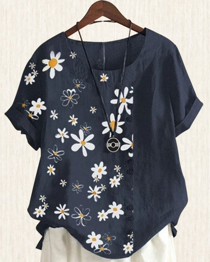 Levoire | Chemisier En Coton Pour Le Printemps Bleu foncé