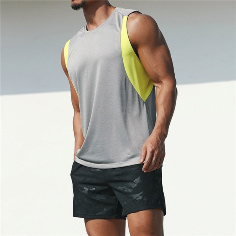 Levoire | T-shirt de sport pour homme sans manches en coupe loisir Gris clair