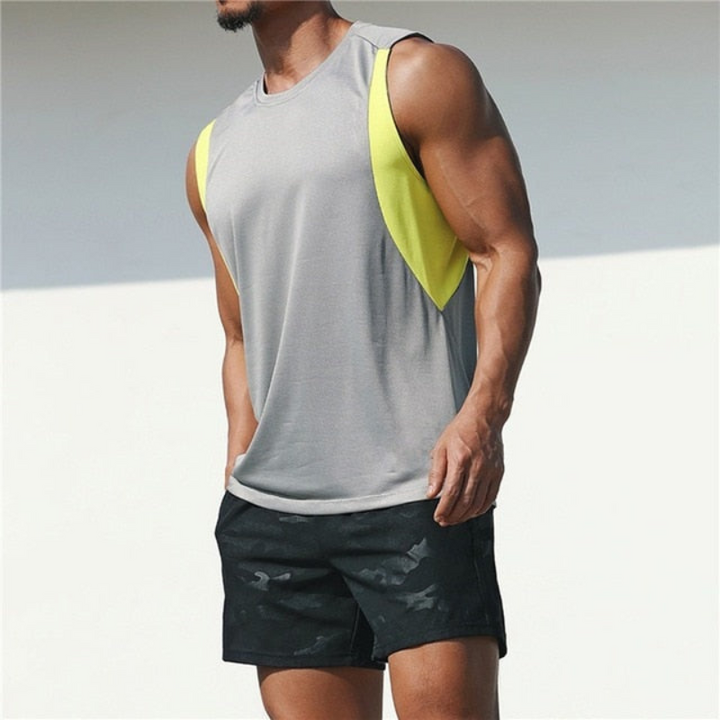 Levoire | T-shirt de sport pour homme sans manches en coupe loisir Gris clair