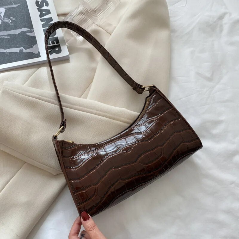 Levoire | Sac pour femmes élégante en cuir à épaule Braun