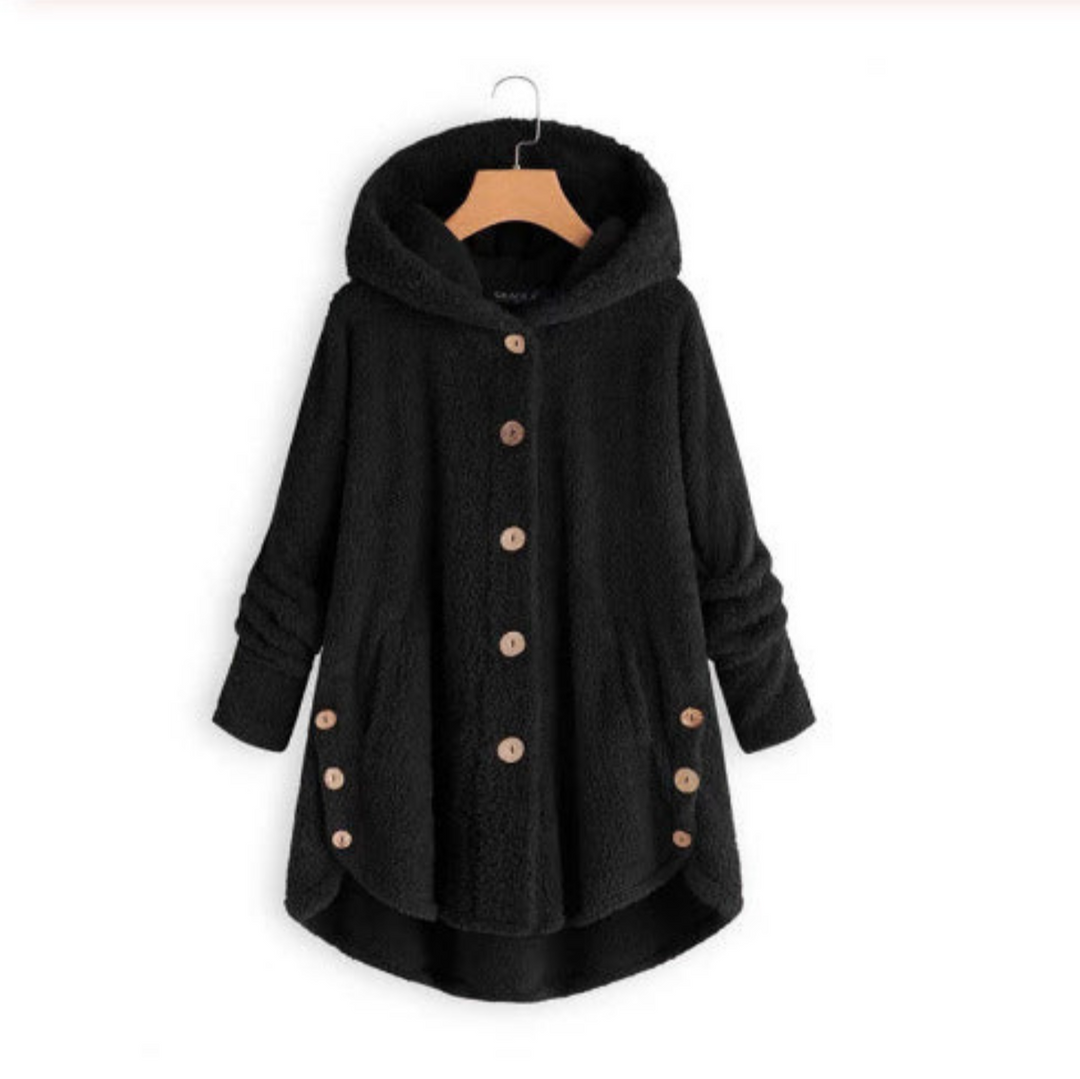 Levoire | Manteau FR Femmes Chaud Capuche Noir