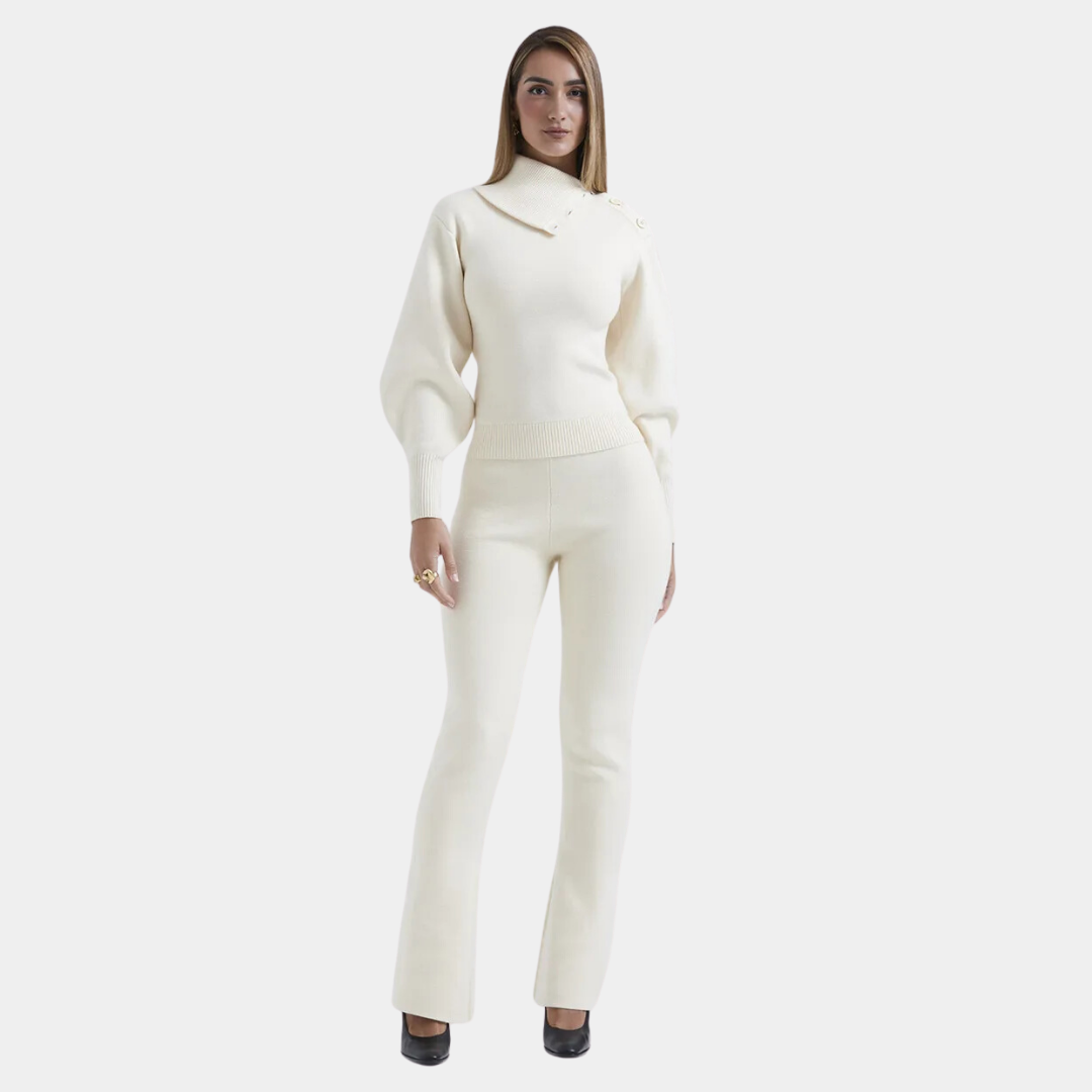 Levoire | Ensemble De Pull Élégant En Deux Pièces Blanc