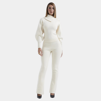 Levoire | Ensemble De Pull Élégant En Deux Pièces Blanc