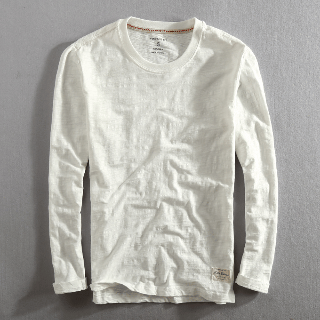 Levoire | T-Shirt En Coton À Manches Longues Blanc Arctique