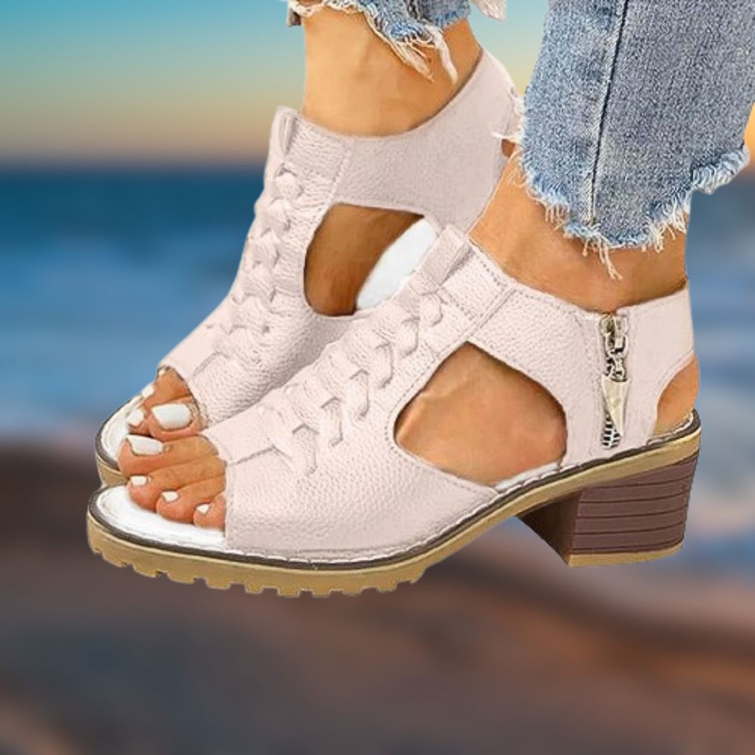 Levoire | Talon d'été avec zip Beige