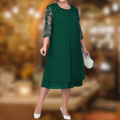 Levoire | Robe élégante brodée Vert Foncé