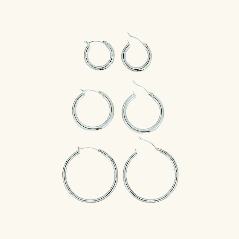 Levoire | Boucles D'Oreilles Rondes Larges Argent Dreiersetti
