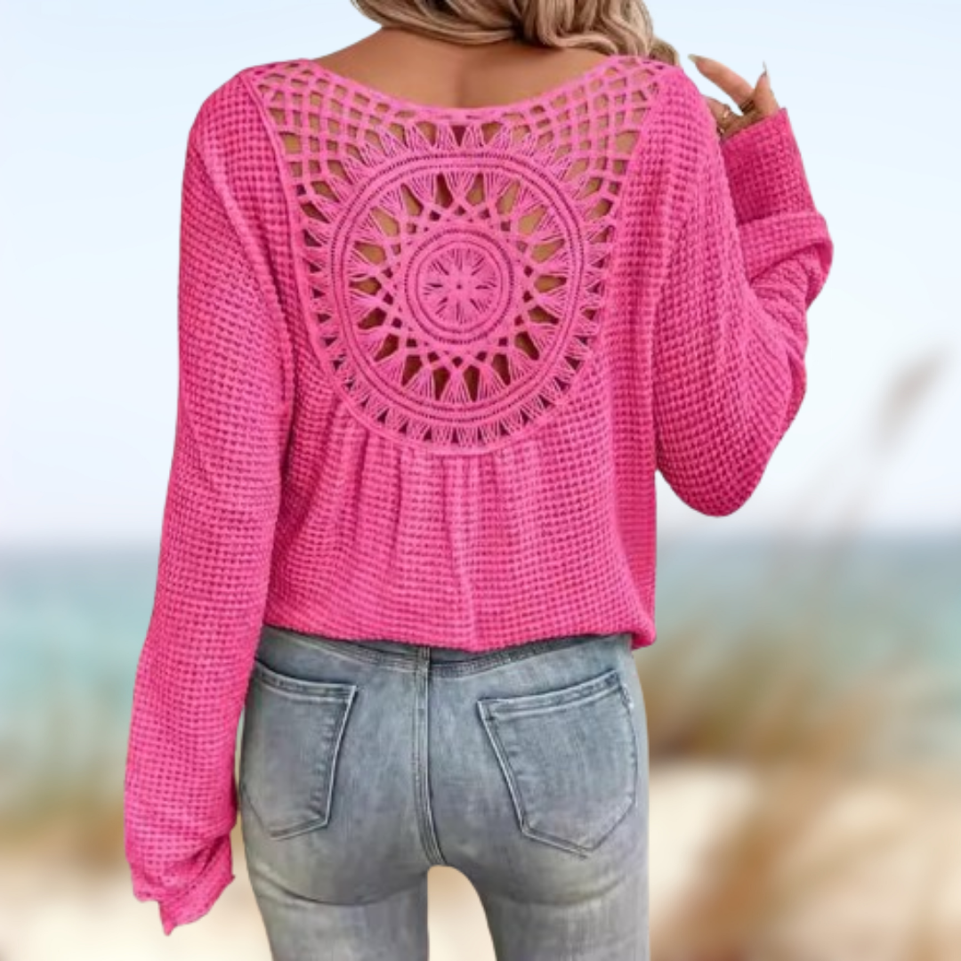 Levoire | Pull avec broderie au dos Fuchsia