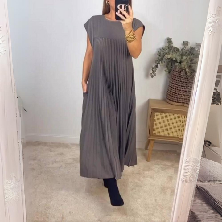 Levoire | Robe Plissée Légère Élégante Gris