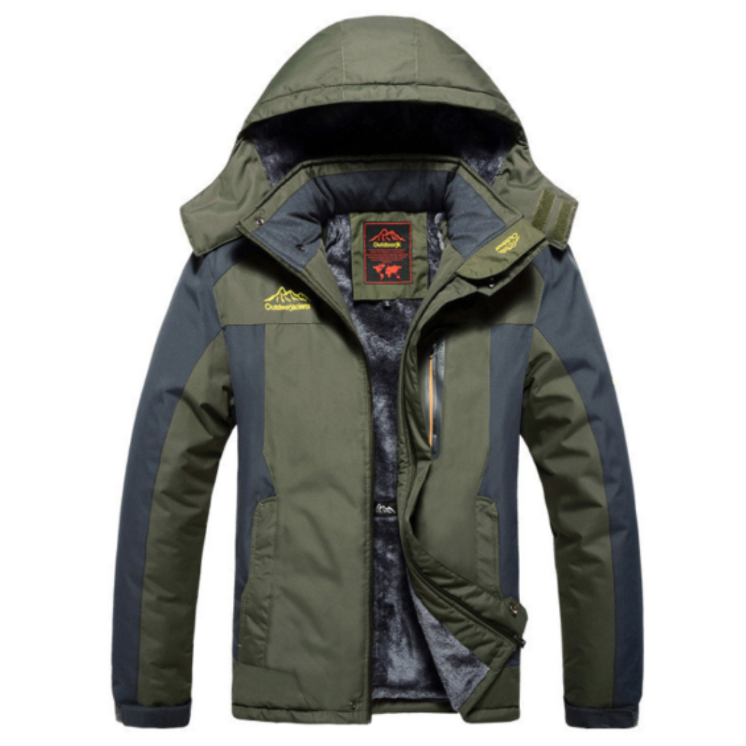 Levoire | Veste pour hommes imperméable chaude avec capuche Vert