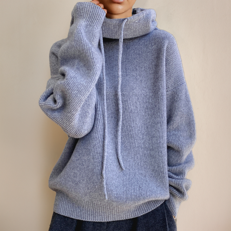 Levoire | Pull À Capuche Pour Femmes Avec Col Montant Et Coupe Confortable Gris