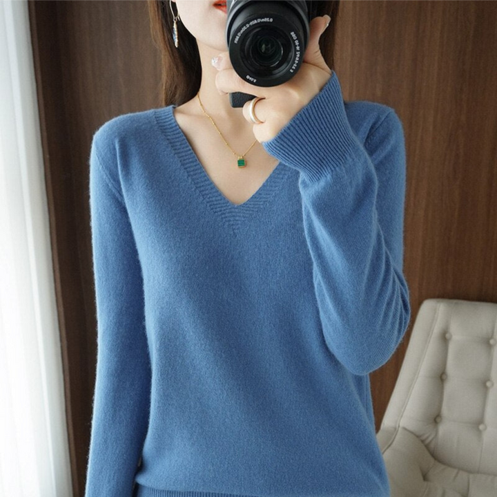 Levoire | Élégant Pull Femmes Occasions Festives Bleu