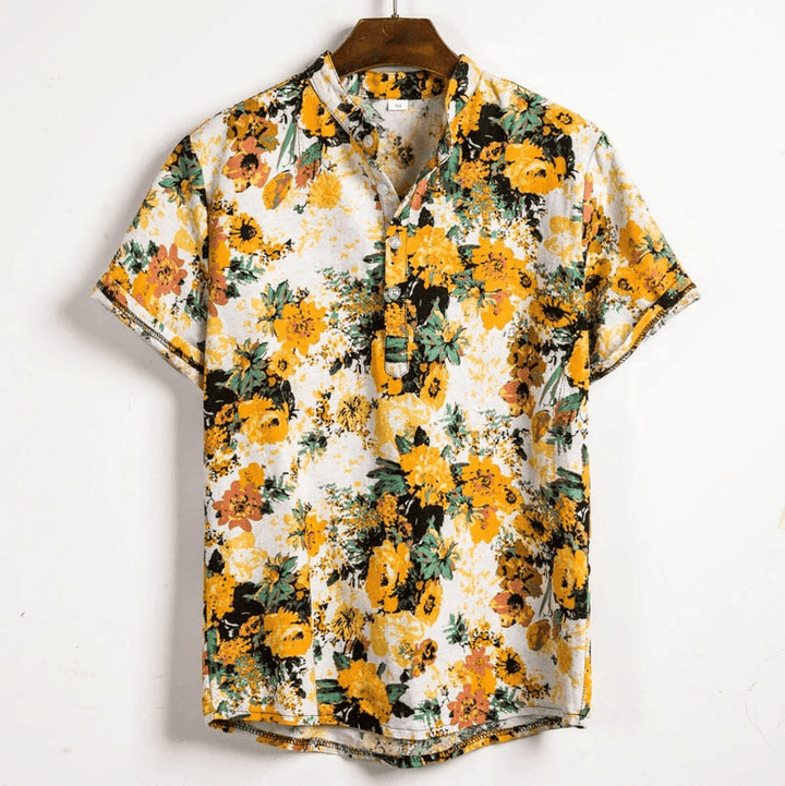 Levoire | Robe Motif Floral Frais Été Jaune