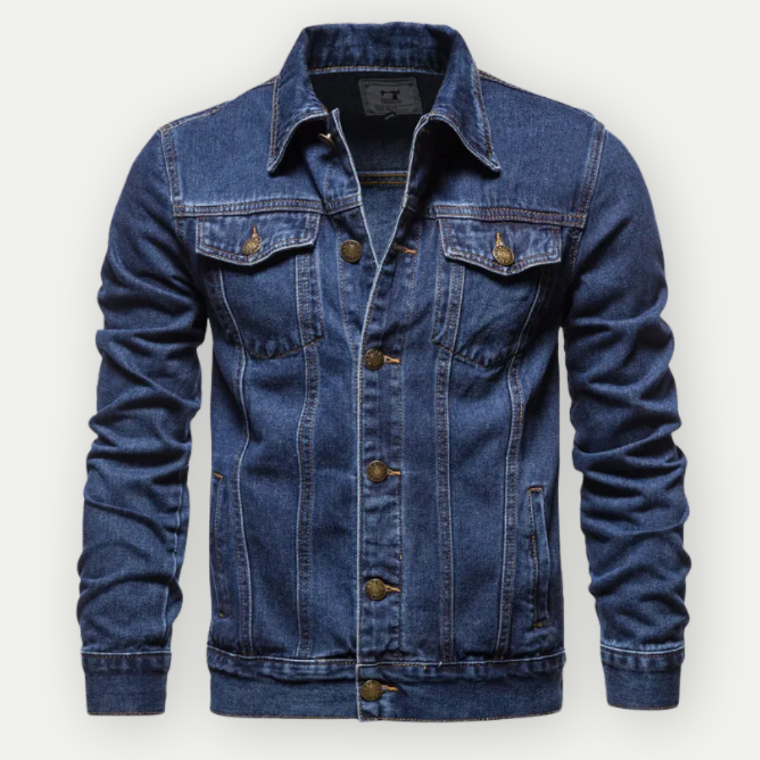 Levoire | Veste en jean trucker classique Bleu foncé