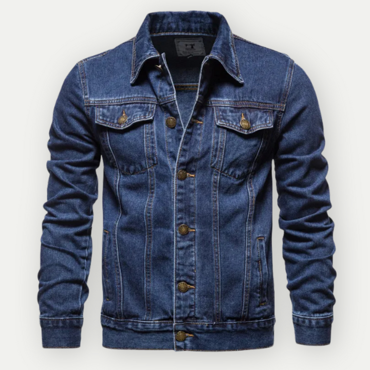 Levoire | Veste en jean trucker classique Bleu foncé